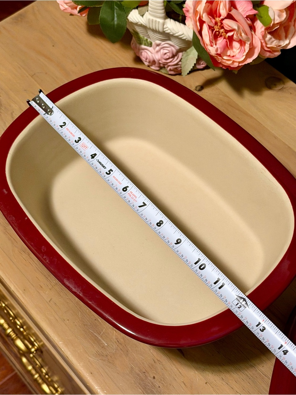 Pampered Chef Deep Covered Baker Cranberry 3.1 Qt Stoneware Dish - Picture 8 of 11